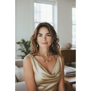 Vintage 2-tone Silver & Gold Twisted Cable Crystal Buckle Design Necklace